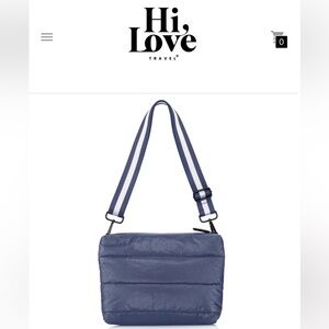 Practically brand new! Awesome navy bag with lots of room! Outside pocket!